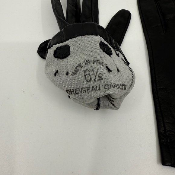 Unworn ,Vintage Black Fine Buttersoft Kidskin Gloves, Barnier, Made in France - Picture 6 of 7